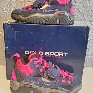 Polo Sport Ralph Lauren PS 100 SK HTL Strap Suede Mid Sneaker Neon